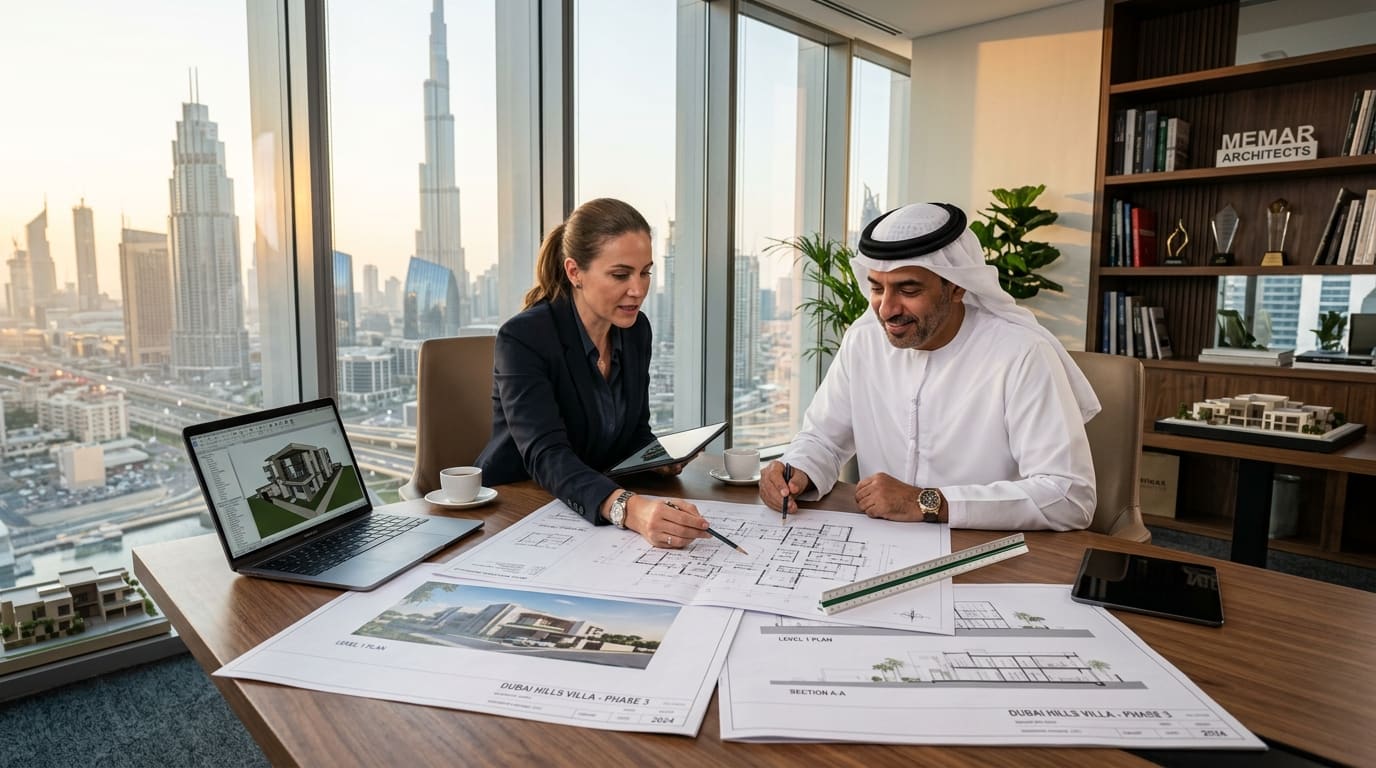 Architect and Client discussing project plans