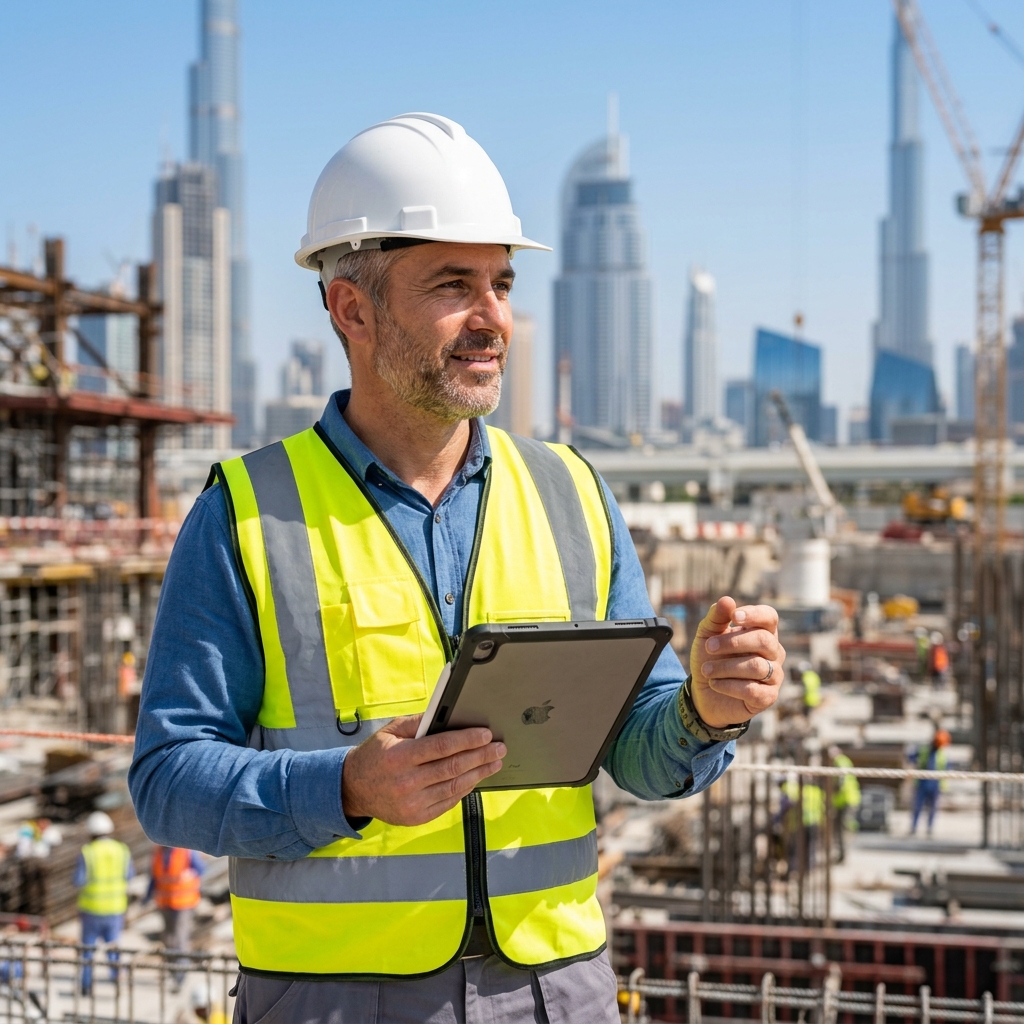 YHBC construction manager on site Dubai