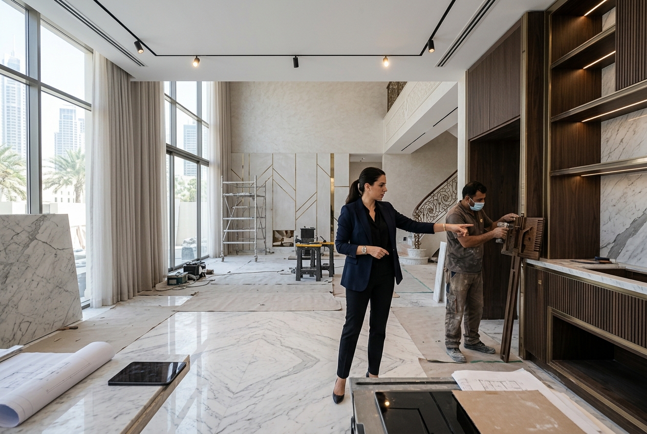 Elegant villa interior refurbishment in progress